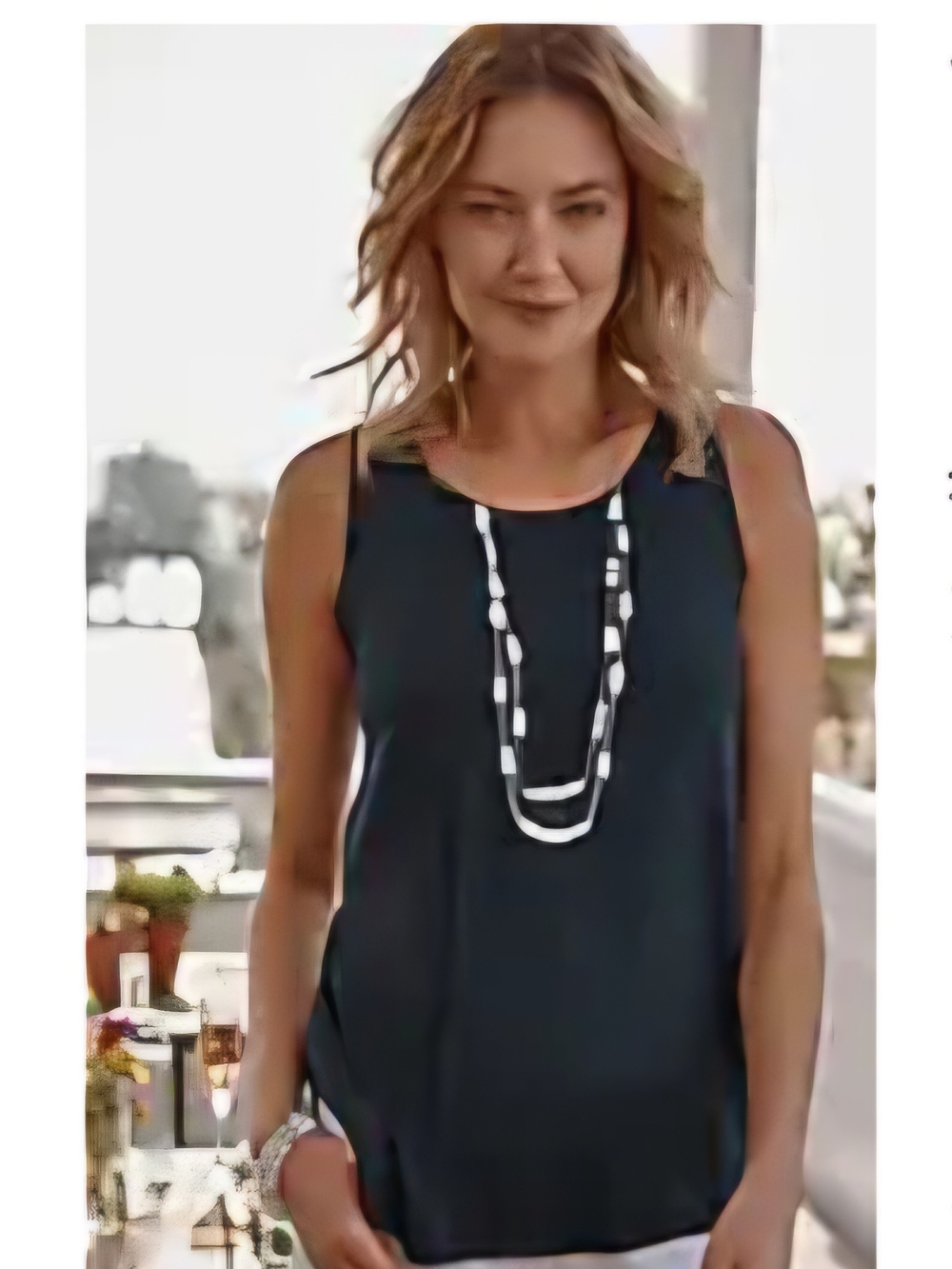 J. Jill Navy Blue Wearever Sleeveless Textured Scoop-Neck Tank Top Sz XL Petite